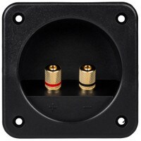 Square Speaker Terminal Cup 4" Gold Binding Post Banana Jack